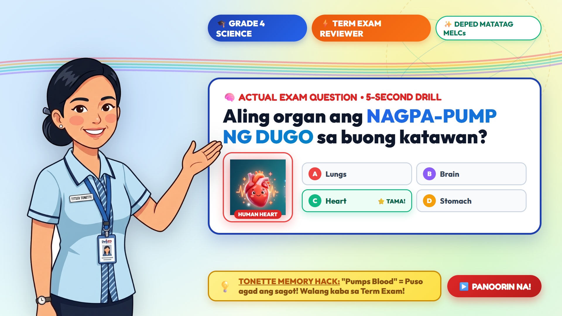 Titser Tonette Grade 4 Science Exam Reviewer Thumbnail